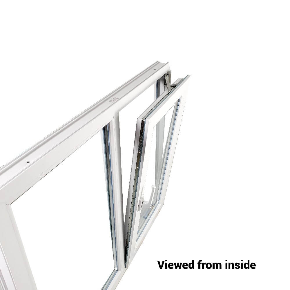 uPVC Side Hung Tilt and Turn Double Glazed Window Frame and Glass 70mm UK 2 Gasket Seal - Inside White Outside Anthracite