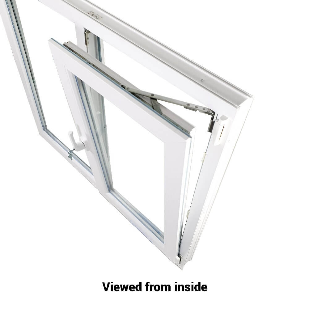 uPVC Side Hung Tilt and Turn Double Glazed Window Frame and Glass 70mm UK 2 Gasket Seal - Inside White Outside Anthracite