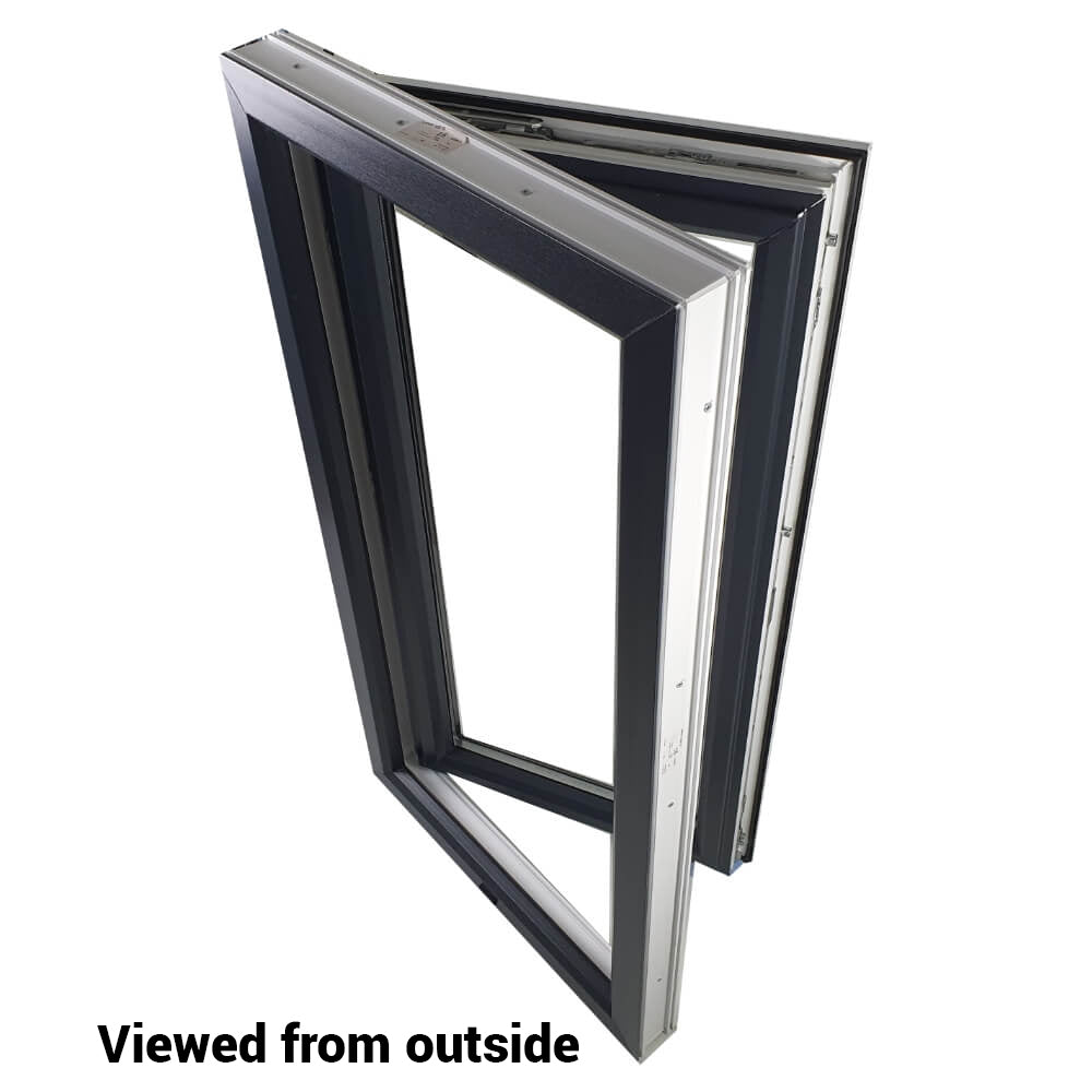 uPVC Tilt and Turn Double Glazed Window Frame and Glass 70mm UK 2 Gasket Seal - Inside White Outside Anthracite