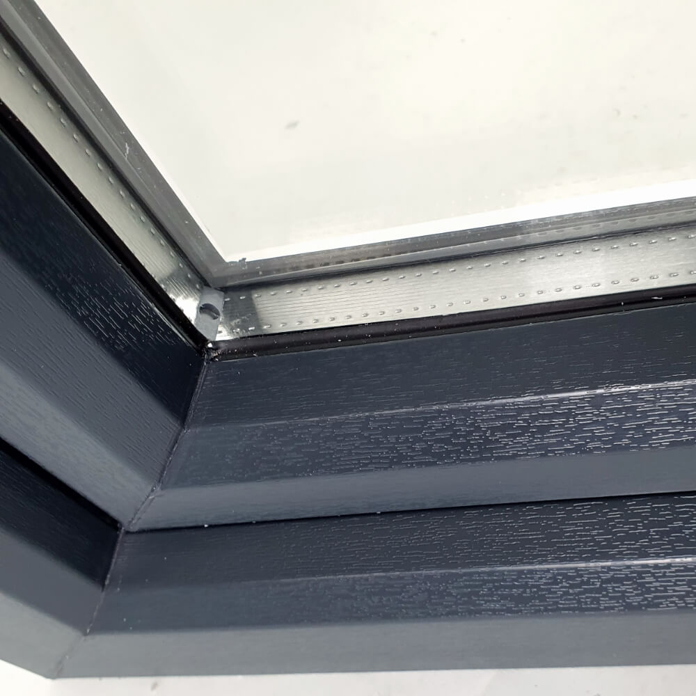 uPVC Tilt and Turn Double Glazed Window Frame and Glass 70mm UK 2 Gasket Seal - Inside White Outside Anthracite