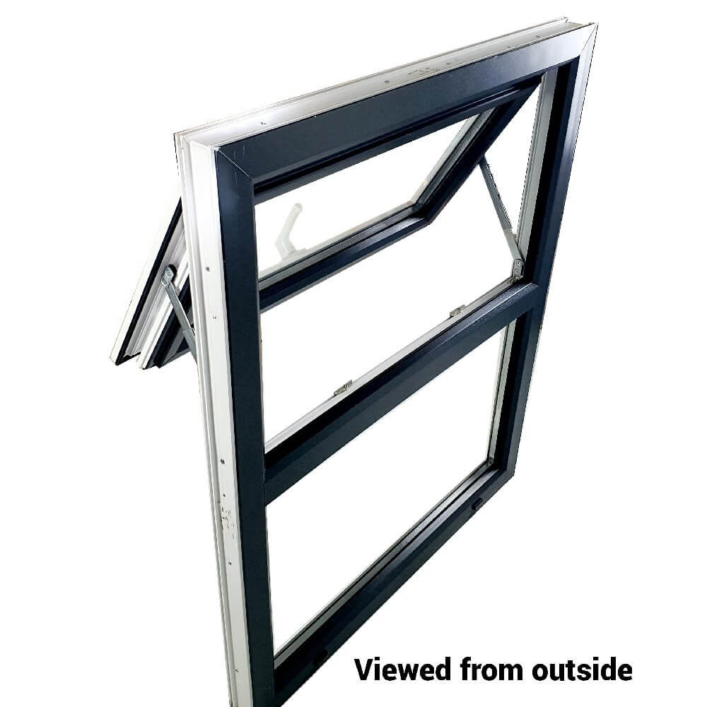 uPVC Top Hung Double Glazed Window Frame and Glass 70mm UK 2 Gasket Seal - Inside White Outside Anthracite