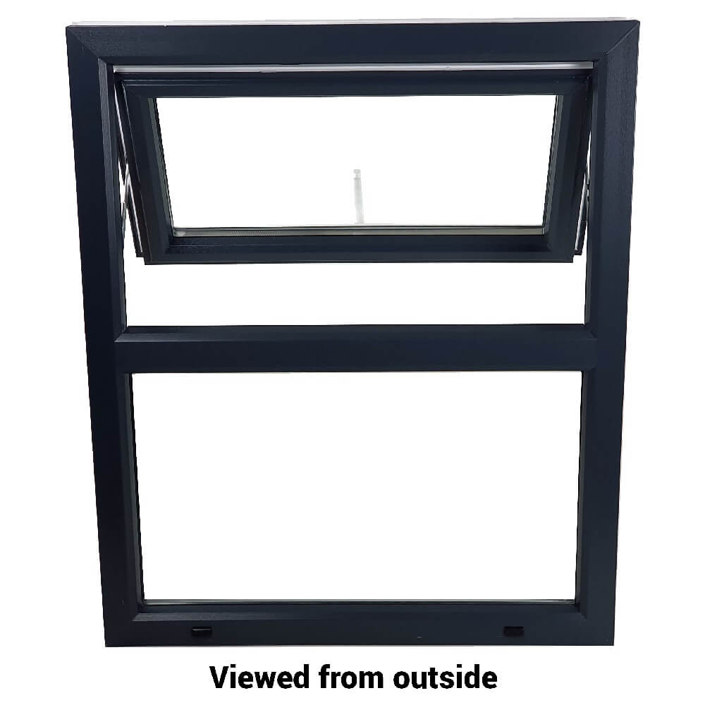 uPVC Top Hung Double Glazed Window Frame and Glass 70mm UK 2 Gasket Seal - Inside White Outside Anthracite