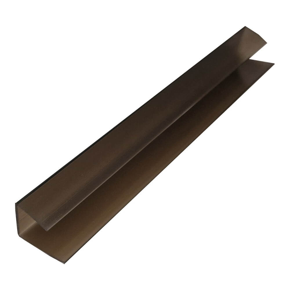 10mm Polycarbonate U Profile Bronze Various Size 10 Year Warranty