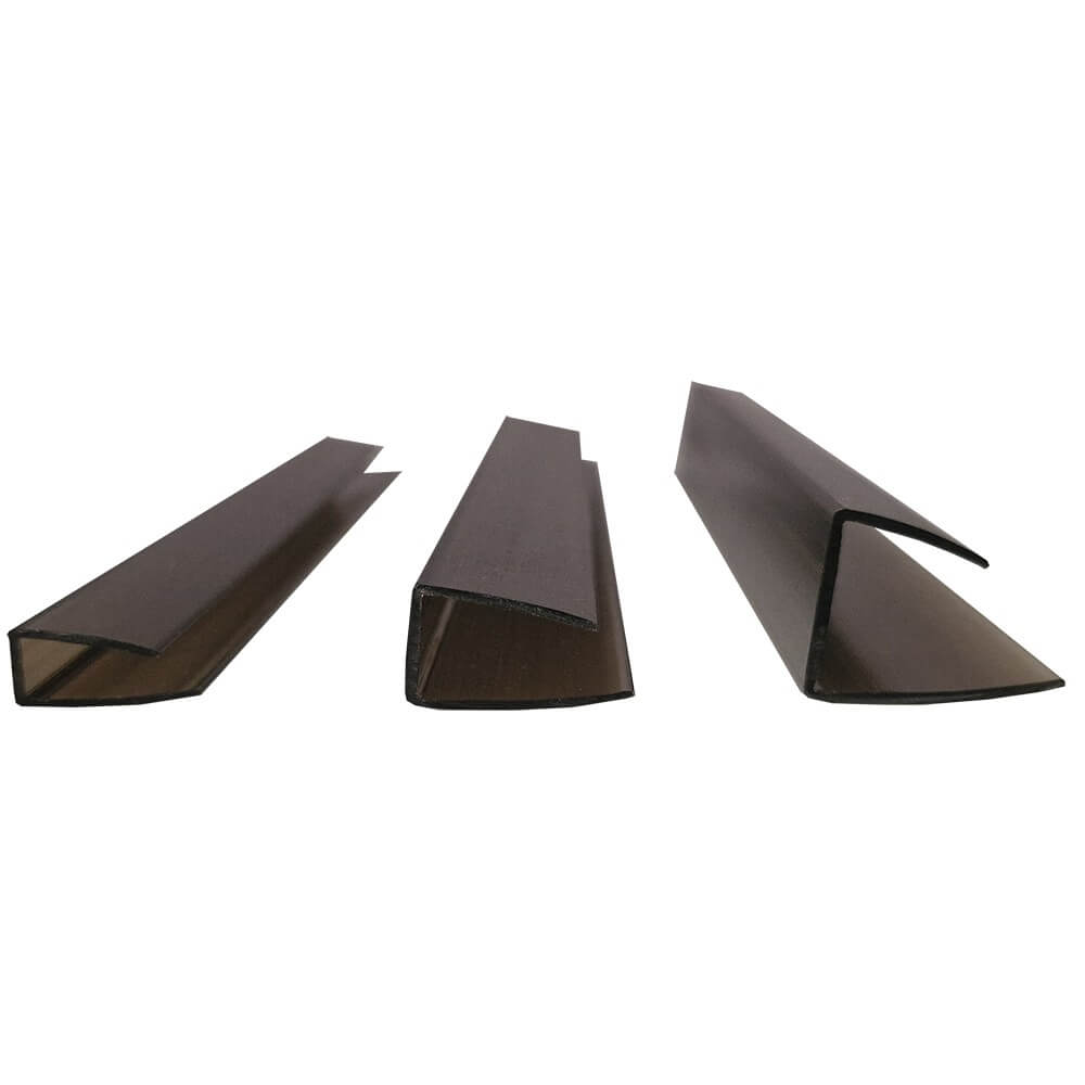 10mm Polycarbonate U Profile Bronze Various Size 10 Year Warranty