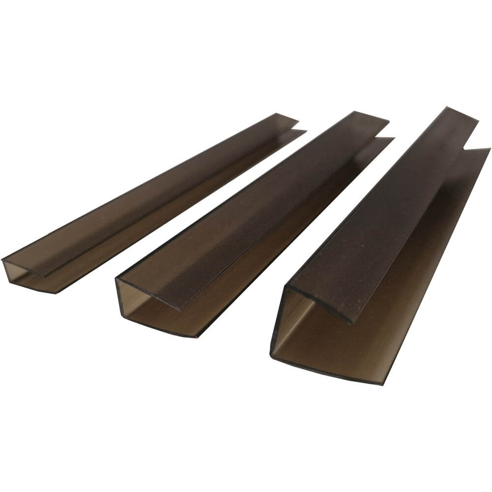 10mm Polycarbonate U Profile Bronze Various Size 10 Year Warranty