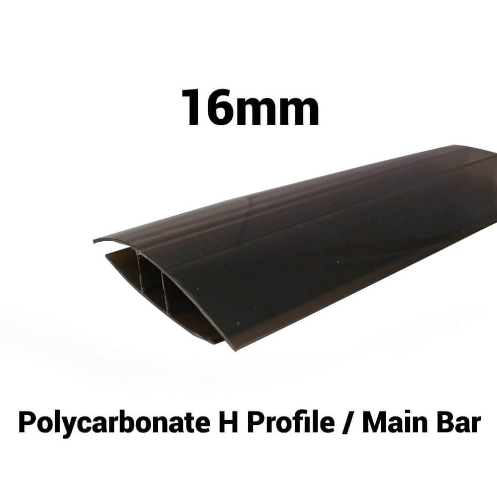 16mm Polycarbonate H Profile Bronze Various Size 10 Year Warranty