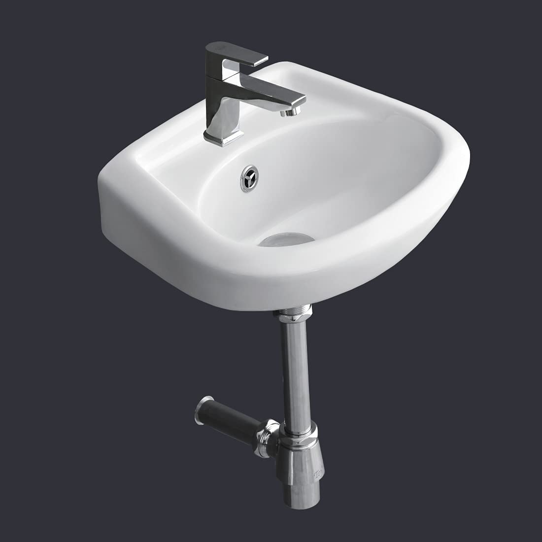 NANO Wall Mounted Wash Basin for Bathroom White Rectangle  380x300x190 mm