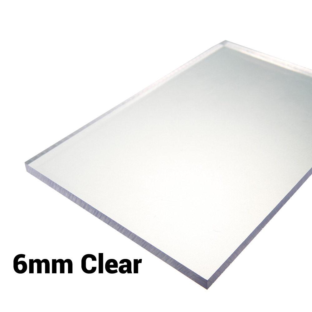 6mm Polycarbonate Solid Clear Sheet Double Sided UV Protection Various Ready Sizes