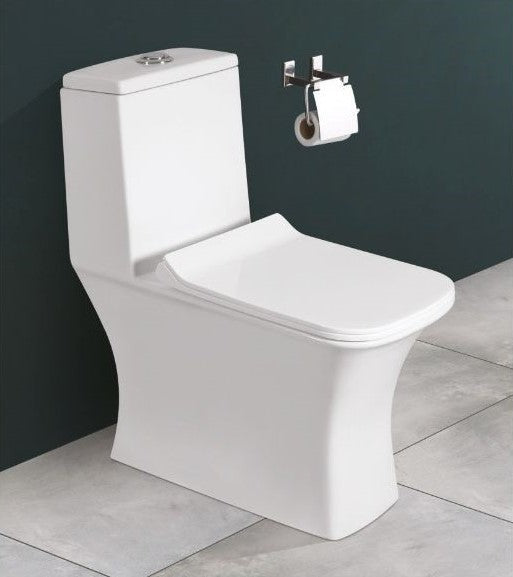 PAJERO One Piece White Modern Rectangle Toilet with Soft Close Seat