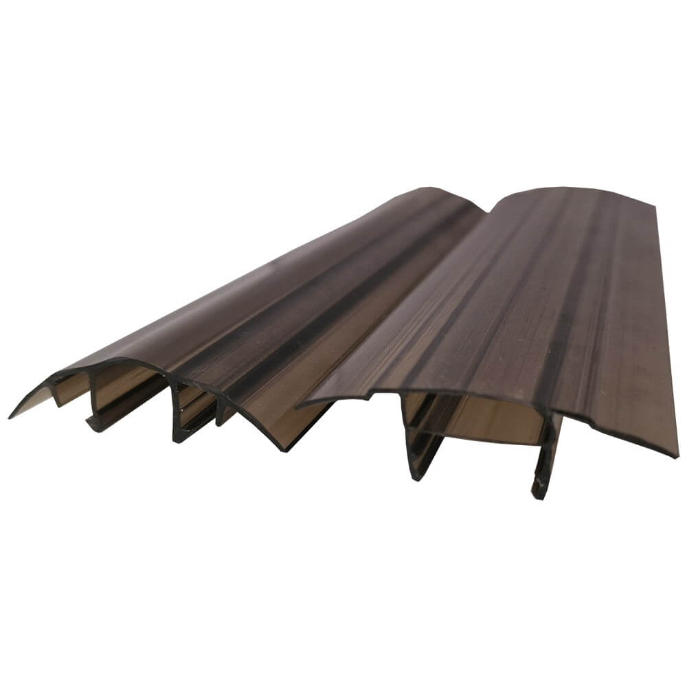 Polycarbonate Snap-Down Glazing Bar Bronze for Use With 4mm / 6mm / 8mm / 10mm Polycarbonate Roofing Sheet