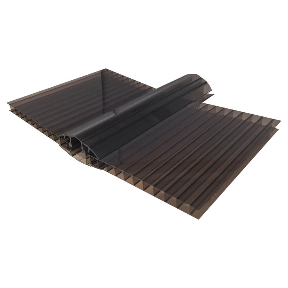 Polycarbonate Snap-Down Glazing Bar Bronze for Use With 4mm / 6mm / 8mm / 10mm Polycarbonate Roofing Sheet