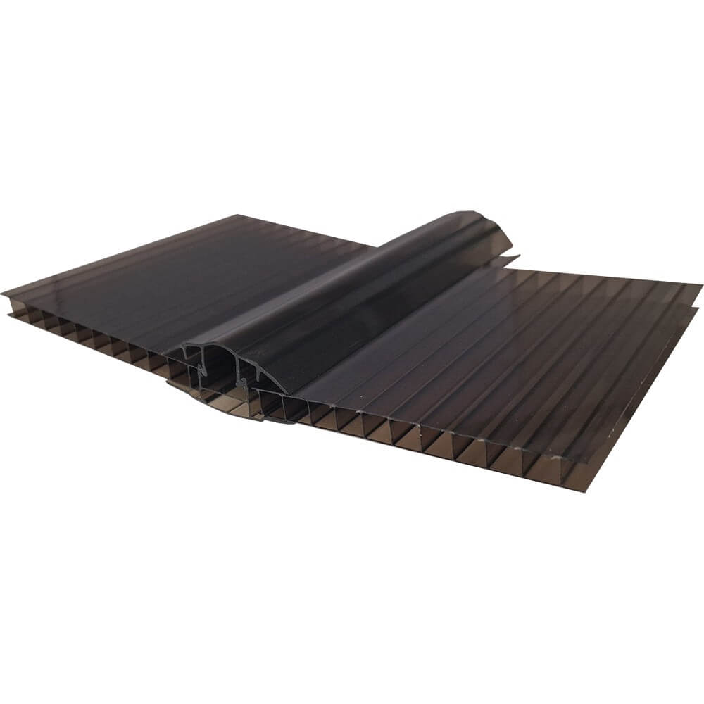 Polycarbonate Snap-Down Glazing Bar Bronze for Use With 4mm / 6mm / 8mm / 10mm Polycarbonate Roofing Sheet