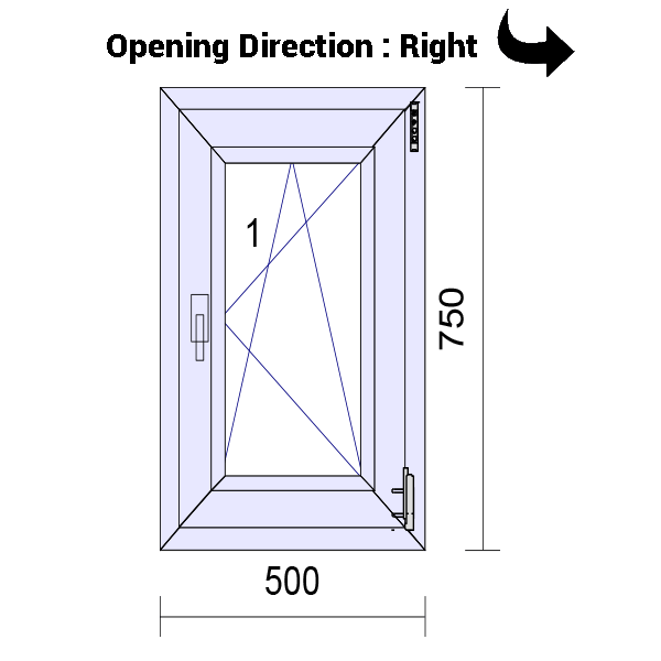 uPVC Tilt and Turn Double Glazed Window Frame and Glass 70mm UK 2 Gasket Seal - Multi Size