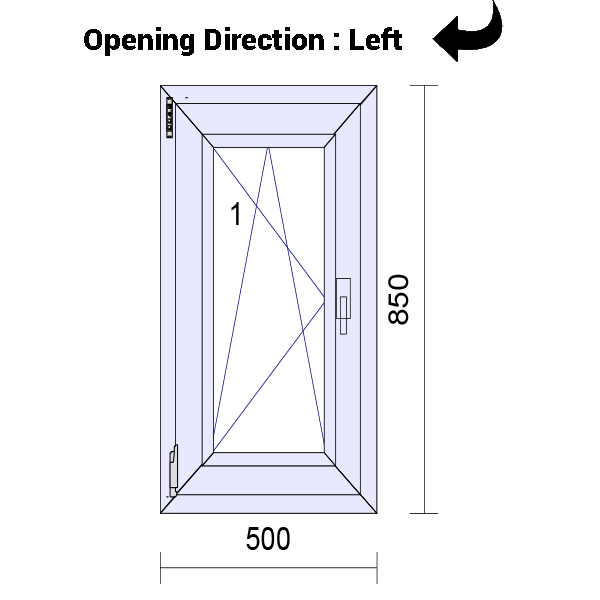 uPVC Tilt and Turn Double Glazed Window Frame and Glass 70mm UK 2 Gasket Seal - Multi Size