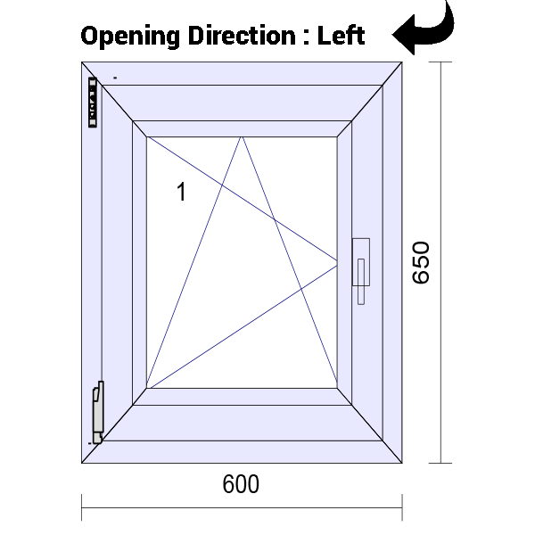 uPVC Tilt and Turn Double Glazed Window Frame and Glass 70mm UK 2 Gasket Seal - Multi Size