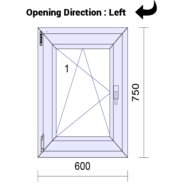 uPVC Tilt and Turn Double Glazed Window Frame and Glass 70mm UK 2 Gasket Seal - Multi Size