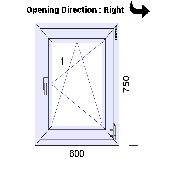 uPVC Tilt and Turn Double Glazed Window Frame and Glass 70mm UK 2 Gasket Seal - Multi Size