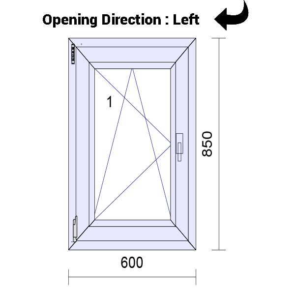 uPVC Tilt and Turn Double Glazed Window Frame and Glass 70mm UK 2 Gasket Seal - Multi Size
