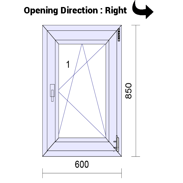 uPVC Tilt and Turn Double Glazed Window Frame and Glass 70mm UK 2 Gasket Seal - Multi Size