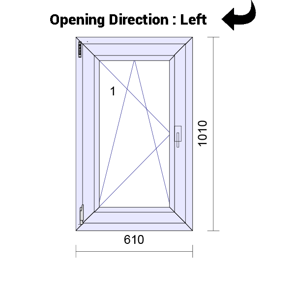 uPVC Tilt and Turn Double Glazed Window Frame and Glass 70mm UK 2 Gasket Seal - Multi Size