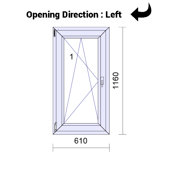 uPVC Tilt and Turn Double Glazed Window Frame and Glass 70mm UK 2 Gasket Seal - Multi Size