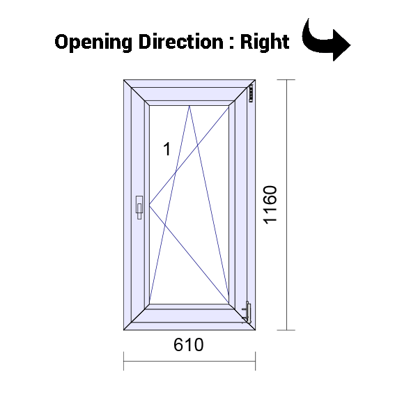 uPVC Tilt and Turn Double Glazed Window Frame and Glass 70mm UK 2 Gasket Seal - Multi Size