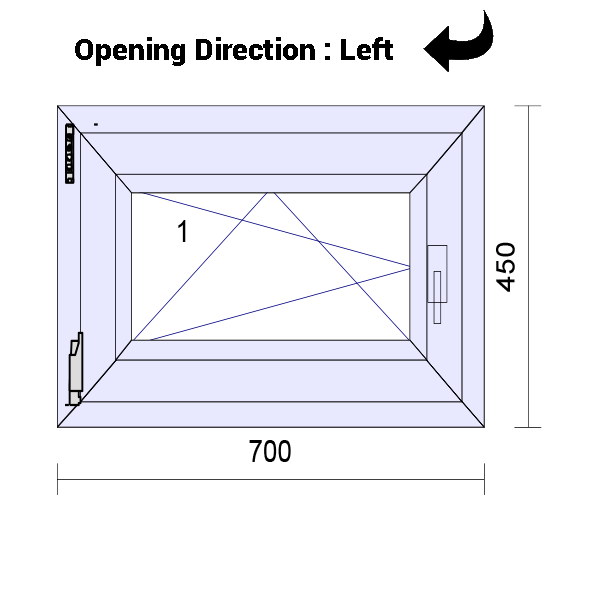 uPVC Tilt and Turn Double Glazed Window Frame and Glass 70mm UK 2 Gasket Seal - Multi Size