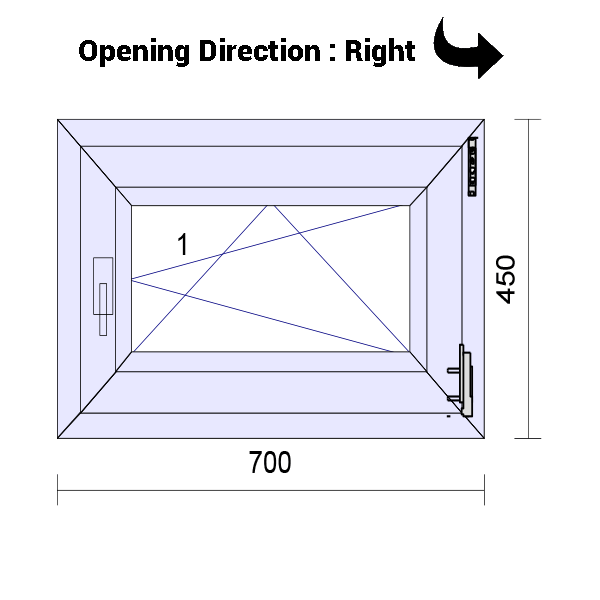 uPVC Tilt and Turn Double Glazed Window Frame and Glass 70mm UK 2 Gasket Seal - Multi Size