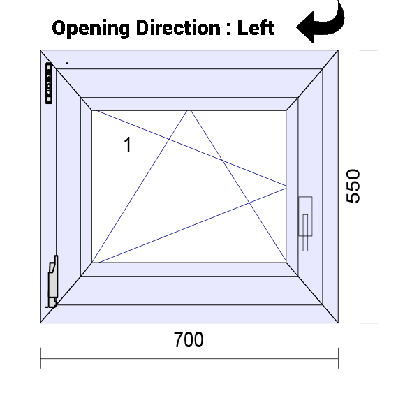 uPVC Tilt and Turn Double Glazed Window Frame and Glass 70mm UK 2 Gasket Seal - Multi Size