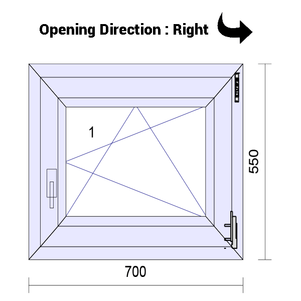 uPVC Tilt and Turn Double Glazed Window Frame and Glass 70mm UK 2 Gasket Seal - Multi Size