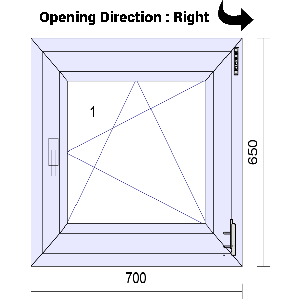 uPVC Tilt and Turn Double Glazed Window Frame and Glass 70mm UK 2 Gasket Seal - Multi Size