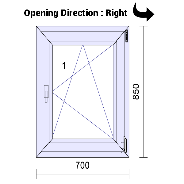uPVC Tilt and Turn Double Glazed Window Frame and Glass 70mm UK 2 Gasket Seal - Multi Size