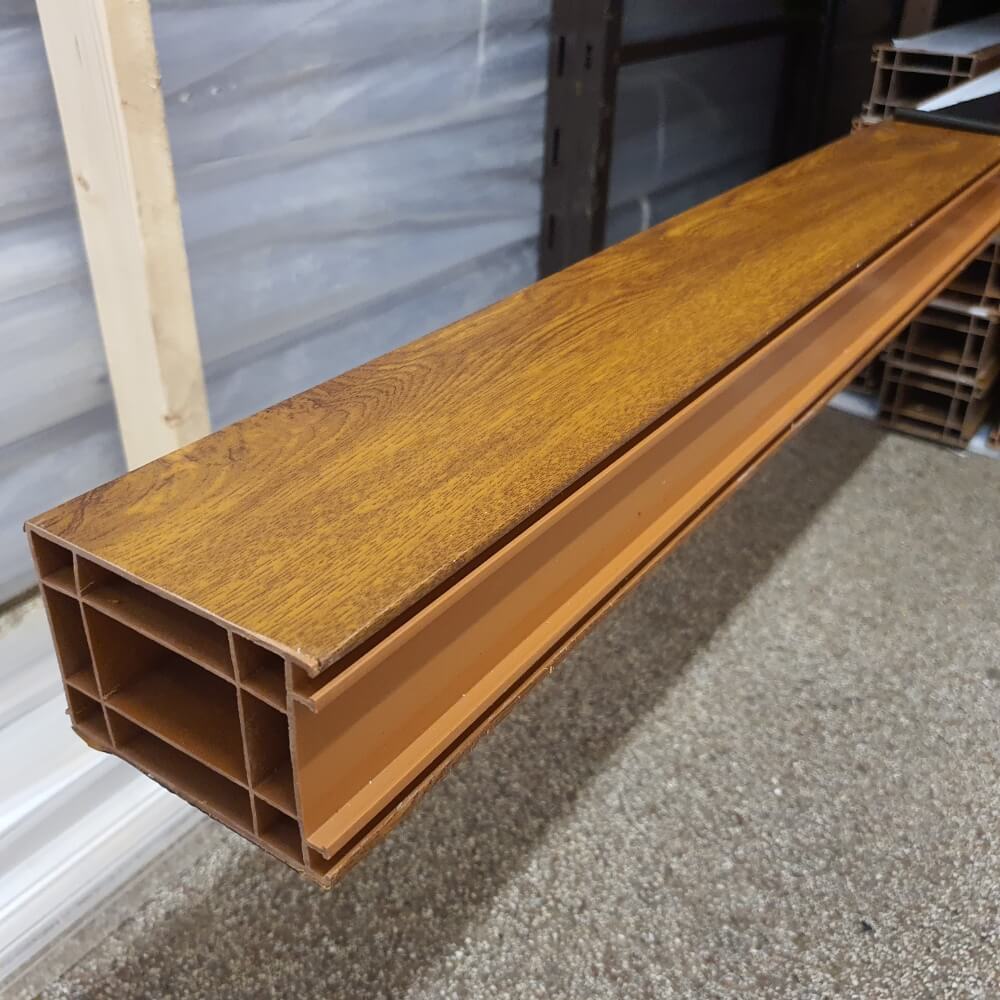 70mm Golden Oak uPVC Add-on Window Door Frame Extension Packer Head Extender