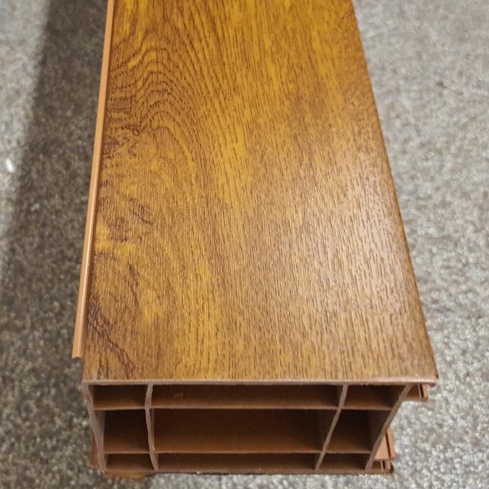 70mm Golden Oak uPVC Add-on Window Door Frame Extension Packer Head Extender