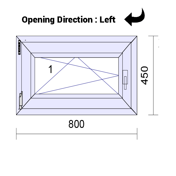 uPVC Tilt and Turn Double Glazed Window Frame and Glass 70mm UK 2 Gasket Seal - Multi Size