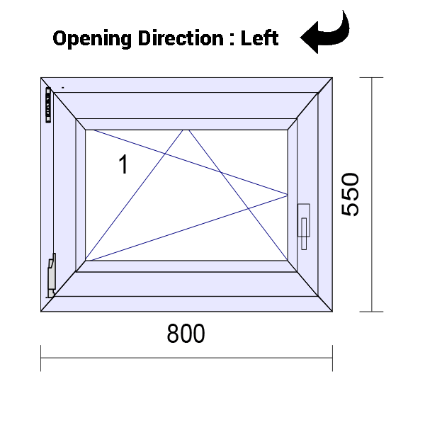 uPVC Tilt and Turn Double Glazed Window Frame and Glass 70mm UK 2 Gasket Seal - Multi Size