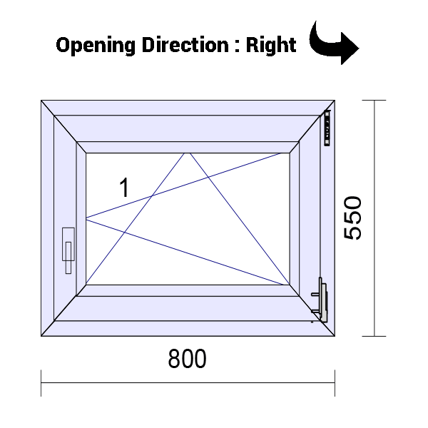 uPVC Tilt and Turn Double Glazed Window Frame and Glass 70mm UK 2 Gasket Seal - Multi Size