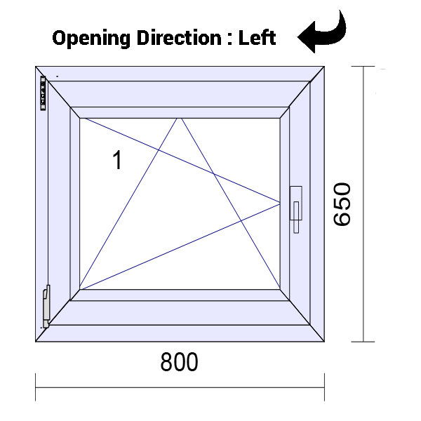 uPVC Tilt and Turn Double Glazed Window Frame and Glass 70mm UK 2 Gasket Seal - Multi Size