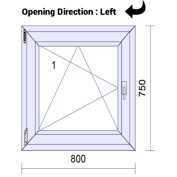 uPVC Tilt and Turn Double Glazed Window Frame and Glass 70mm UK 2 Gasket Seal - Multi Size