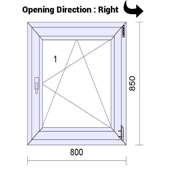 uPVC Tilt and Turn Double Glazed Window Frame and Glass 70mm UK 2 Gasket Seal - Multi Size