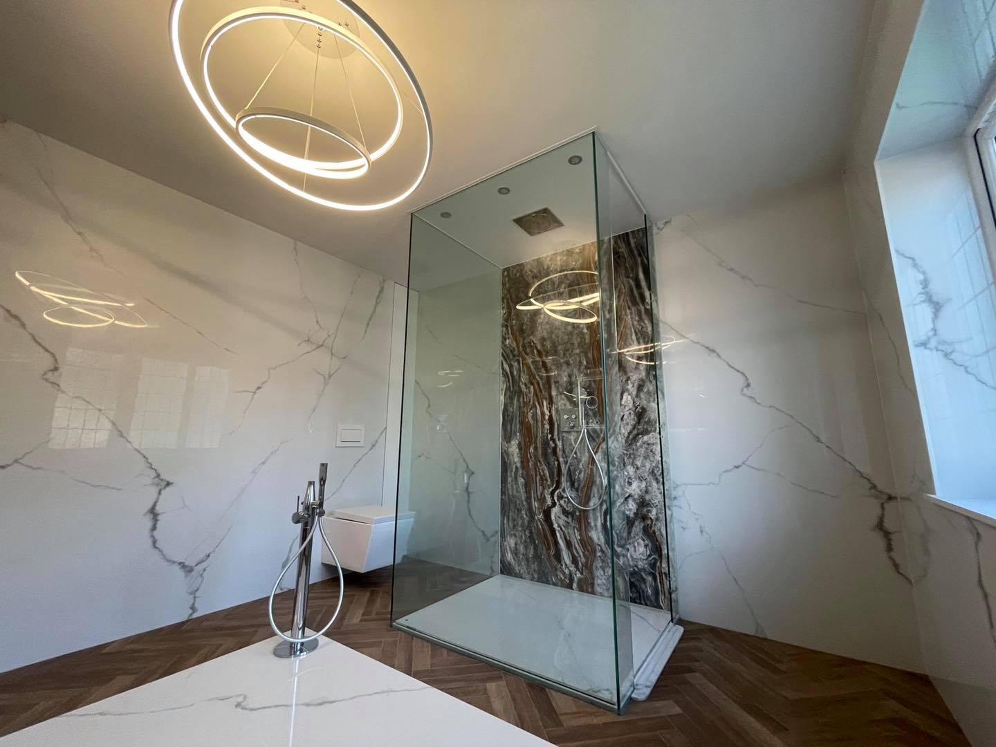 Atlantis White Rectified Large Format Polished Stone Effect Porcelain 1200x2400mm Floor & Wall Tiles