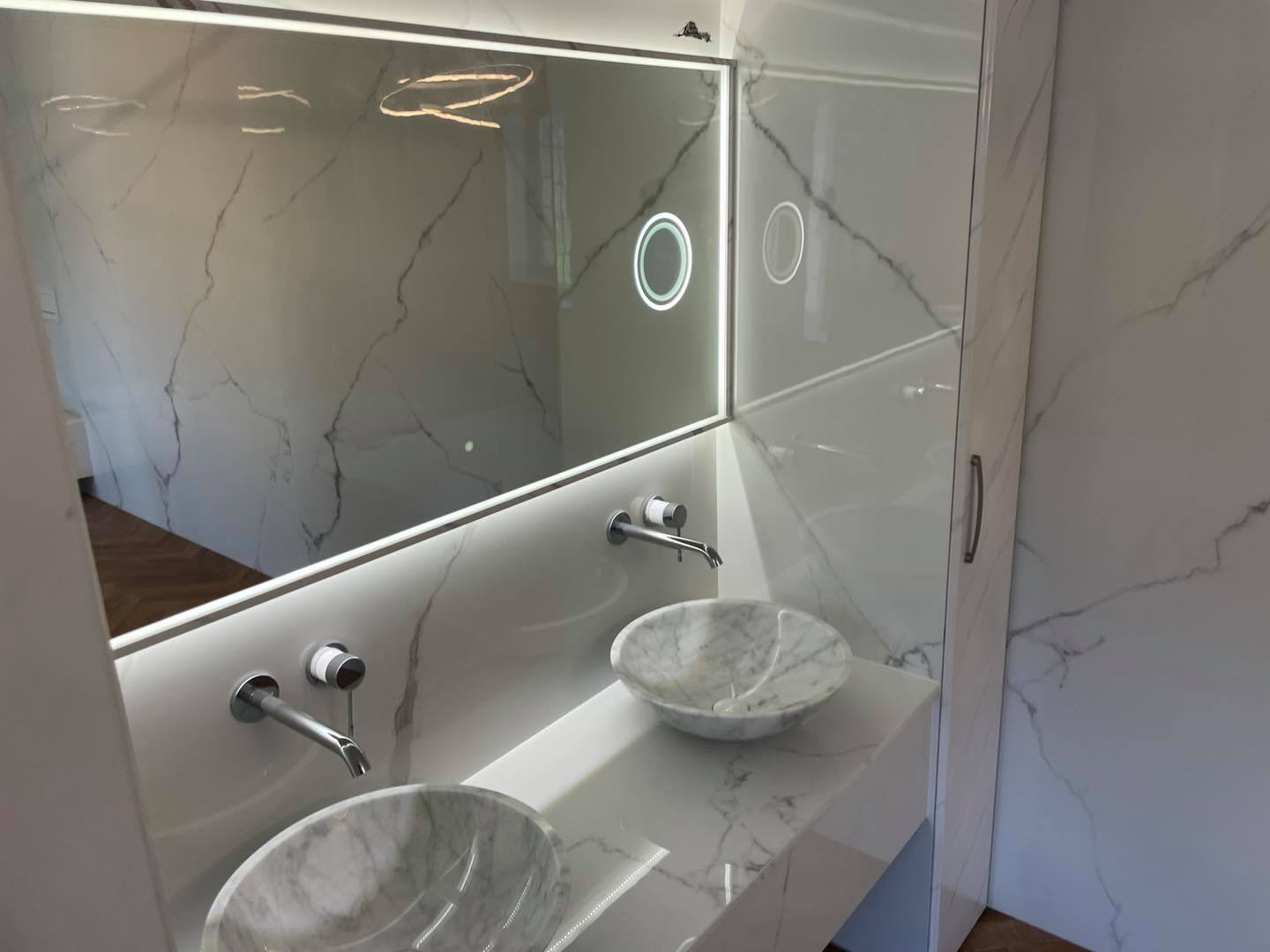 Atlantis White Rectified Large Format Polished Stone Effect Porcelain 1200x2400mm Floor & Wall Tiles