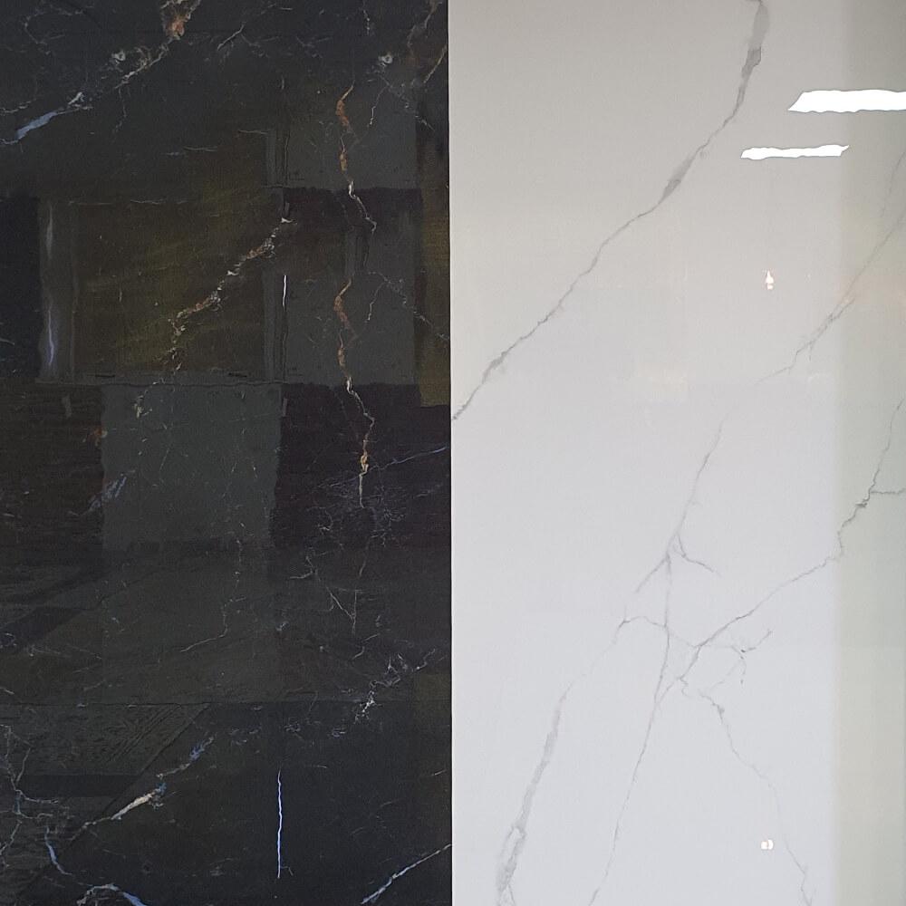 Atlantis White Rectified Large Format Polished Stone Effect Porcelain 1200x2400mm Floor & Wall Tiles