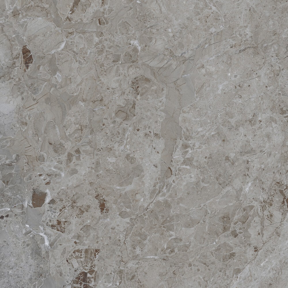 Breccia Oyster Rectified Glossy Stone Effect Porcelain 800x800mm Wall and Floor Tiles