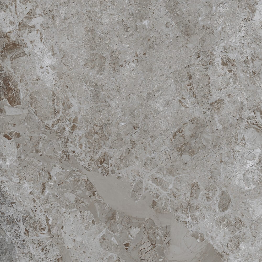 Breccia Oyster Rectified Glossy Stone Effect Porcelain 800x800mm Wall and Floor Tiles