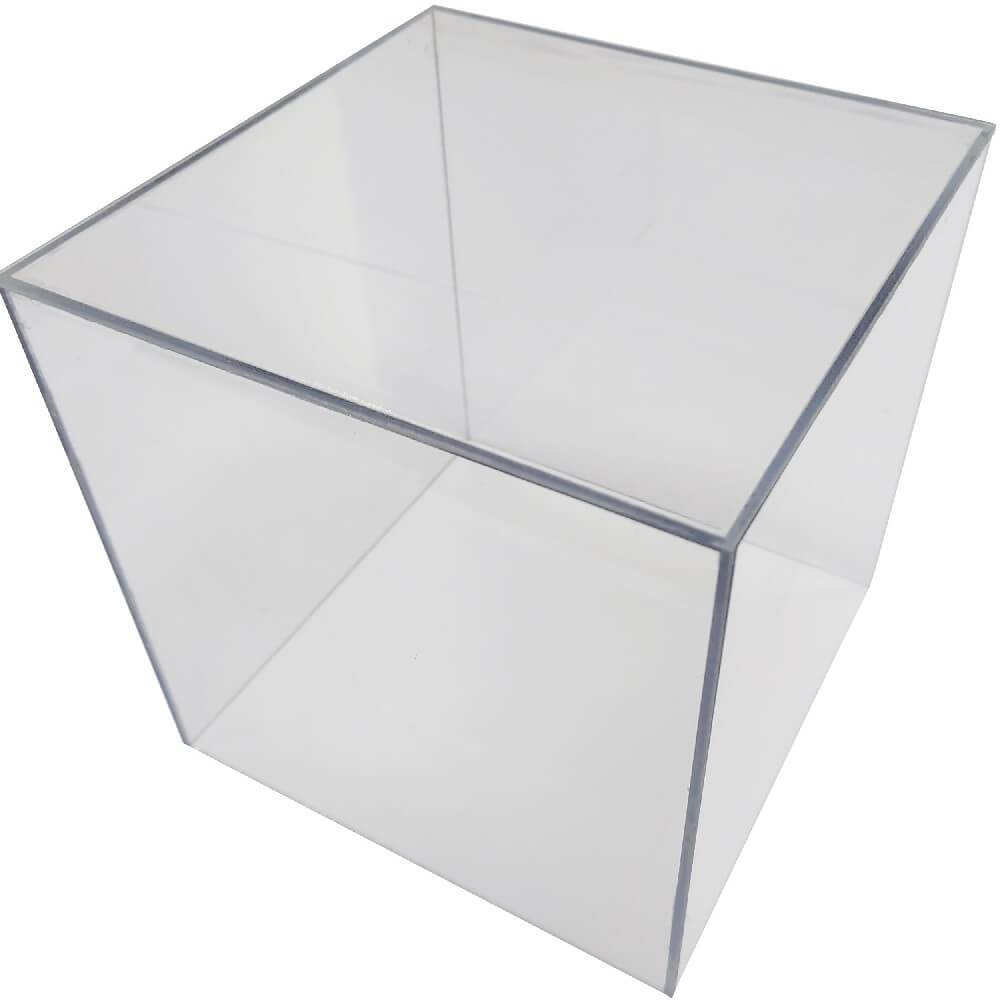 Clear Polycarbonate Cube Display Stand Square 6 Sided Box Tray Case Shop Holder