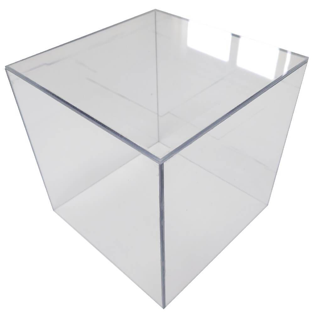Clear Polycarbonate Cube Display Stand Square 6 Sided Box Tray Case Shop Holder
