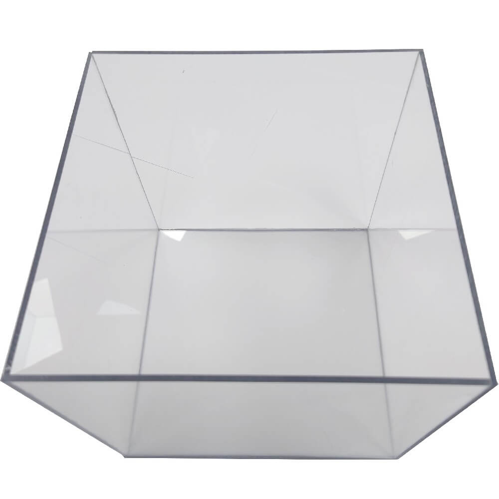 Clear Polycarbonate Cube Display Stand Square 5 Sided Box Tray Case Shop Holder