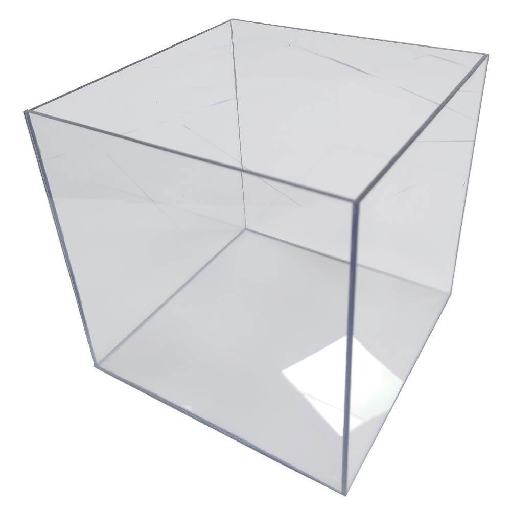 Clear Polycarbonate Cube Display Stand Square 6 Sided Box Tray Case Shop Holder