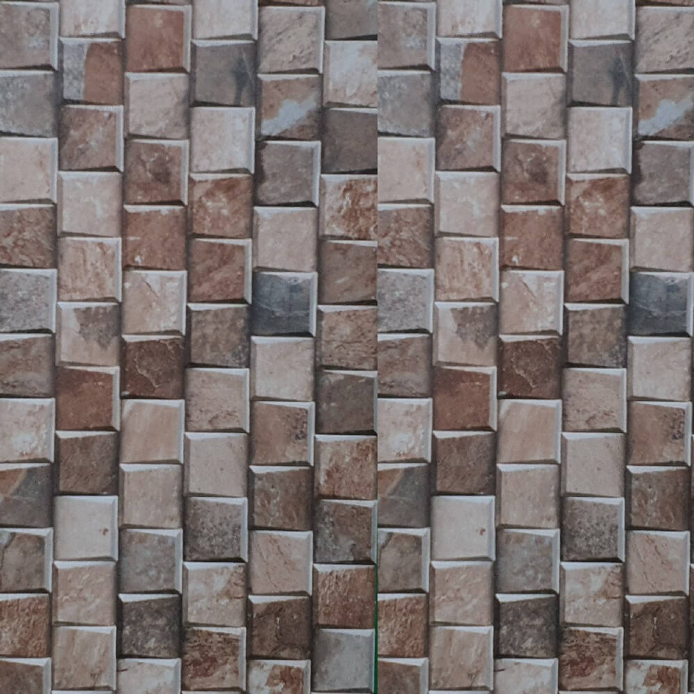 Cocoostia Coffee Brown Mosaic Cubes Split Face Slate Effect 300x600mm Rectified Matt Porcelain Decorative Wall Tile